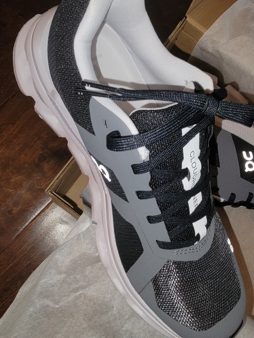 On Women’s Cloudrunner Athletic Shoes - Black & Gray - Picture 4 of 8